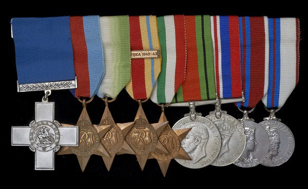 World War II medals awarded to Richard V Moore Museum of London reference 2016.26 Copyright Museum of London. All uses must be cleared with Museum of London